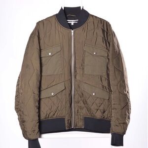 Alexander McQueen Quilted Bomber Jacket - Khaki